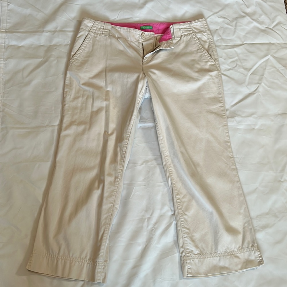 Lilly Pulitzer Palm Beach Fit cream colored cropped pants